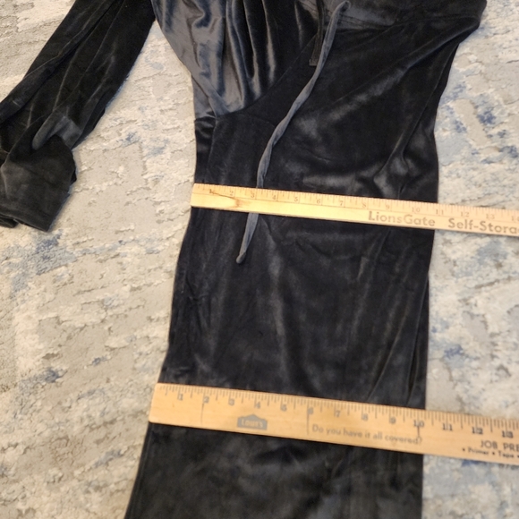 Juicy Couture Bling Stud Black Velvet Velour Pull On Pants Large Lounge Pajama - Picture 4 of 14